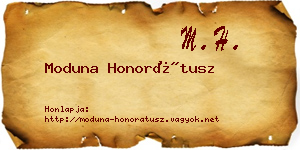 Moduna Honorátusz névjegykártya